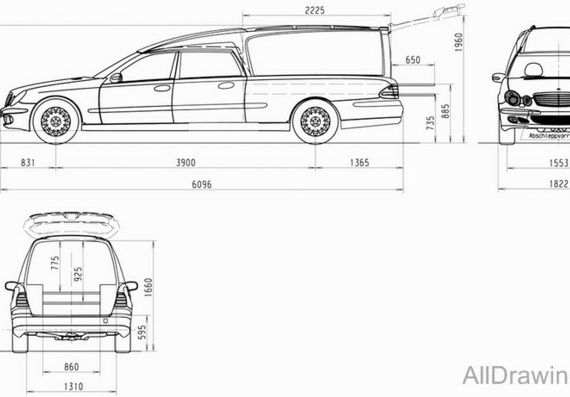 Mercedes-Benz Omniel (2007) (Катафалк) (Мерcедес-Бенз Омниел (2007) (Катафалк)) - чертежи (рисунки) автомобиля